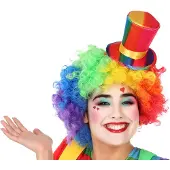 Atosa Mini hoge clownshoed verkleed accessoire voor volwassenen