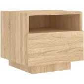 vidaXL Nachtkastje met LED-verlichting 40x39x37 cm sonoma eikenkleurig
