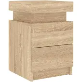 vidaXL Nachtkastje met LED-verlichting 35x39x55 cm sonoma eikenkleurig
