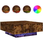 vidaXL Salontafel met LED-verlichting 80x80x31 cm gerookt eikenkleurig