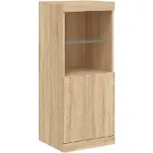 DKD Home Decor Dressoir met LED-verlichting 41x37x100 cm sonoma eikenkleurig
