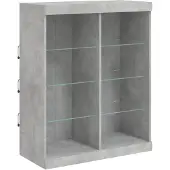vidaXL Dressoir met LED-verlichting 81x37x100 cm betongrijs