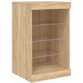 vidaXL Dressoir met LED-verlichting 41x37x67 cm sonoma eikenkleurig