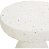 Beliani BIVIERE - Bijzettafel - Wit - Lichtbeton