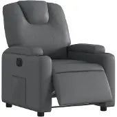vidaXL Fauteuil verstelbaar elektrisch kunstleer grijs