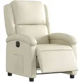 vidaXL Fauteuil elektrisch verstelbaar kunstleer crèmekleurig