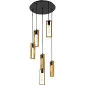 Eglo Littleton Hanglamp - E27 - Ø 50 cm - hout - Zwart/Bruin - FSC Hout