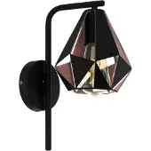 Eglo Carlton 4 Wandlamp - E27 - 31,5 cm - Zwart/Koper