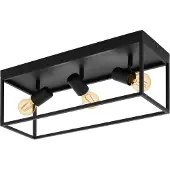 Eglo 98333 Silentina Plafondlamp Staal Zwart - 3 x E27