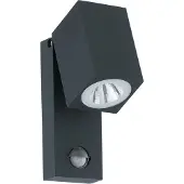 Eglo LED wandlamp met sensor | Sakeda | 3000K | IP44 | Zwart