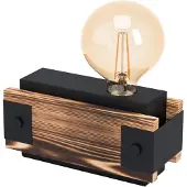 Eglo Tafellamp LAYHAM Tischlampe, Holz und Stahl, E27, Hängelampe, Pendellampe, Lampe (1 stuk)