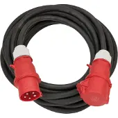 Brennenstuhl CEE Kabel IP44 (Verlengkabel 25 m, H07RN-F 5G6,0 5-polig met CEE stekker en koppeling, voor buiten IP44, Made in Germany) zwart