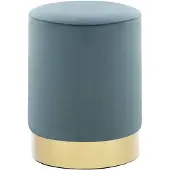 vidaXL Kruk fluweel 28 x 36 cm lichtblauw en goudkleurig
