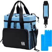 Brisby 4 Laags Geïsoleerde Koeltas - Lunchtas 15 liter - Zwart Blauw