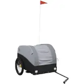 vidaXL - Fietstrailer - 45 - kg - ijzer - zwart - en - grijs