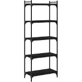 vidaXL Boekenkast 5-laags 60x30x154 cm bewerkt hout zwart