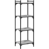 vidaXL Boekenkast 4-laags 40x30x120 cm bewerkt hout grijs sonoma