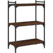 vidaXL Boekenkast 3-laags 60x30x86 cm bewerkt hout bruin eikenkleur