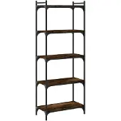 vidaXL Boekenkast 5-laags 60x30x154 cm bewerkt hout gerookt eikenkleur