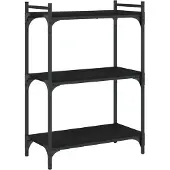 vidaXL Boekenkast 3-laags 60x30x86 cm bewerkt hout zwart