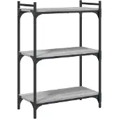 vidaXL Boekenkast 3-laags 60x30x86 cm bewerkt hout grijs sonoma eiken