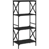 vidaXL Boekenkast 4-laags 59x35x132 cm bewerkt hout zwart