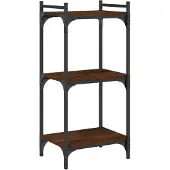 vidaXL Boekenkast 3-laags 40x30x86 cm bewerkt hout bruin eikenkleur