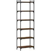 vidaXL Boekenkast 6-laags 60x30x188 cm bewerkt hout bruin eikenkleur