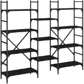 vidaXL Boekenkast 160x28,5x136,5 cm bewerkt hout zwart