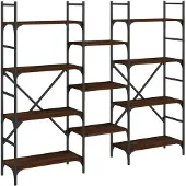 vidaXL Boekenkast 160x28,5x136,5 cm bewerkt hout bruin eikenkleur