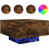 vidaXL Salontafel met LED-verlichting 55x55x31 cm gerookt eikenkleurig
