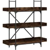vidaXL Boekenkast 3-laags 100x33x108,5 cm bewerkt hout gerookt eiken