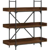 vidaXL Boekenkast 3-laags 100x33x108,5 cm bewerkt hout bruineikenkleur