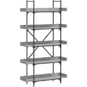 vidaXL Boekenkast 5-laags 100x33x180,5 cm bewerkt hout grijs sonoma