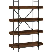 vidaXL Boekenkast 4-laags 100x33x145,5 cm bewerkt hout bruineikenkleur