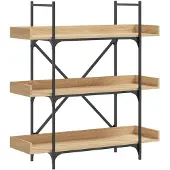 vidaXL Boekenkast 3-laags 100x33x108,5 cm bewerkt hout sonoma eiken
