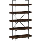 vidaXL Boekenkast 5-laags 100x33x180,5 cm bewerkt hout gerookt eiken
