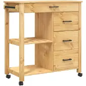 vidaXL Keukentrolley MONZA 84x40x88,5 cm massief grenenhout honingwas