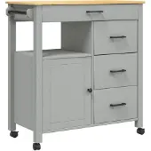 vidaXL Keukentrolley MONZA 84x40x88,5 cm massief grenenhout
