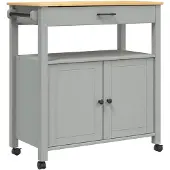 DKD Home Decor Keukenwagen MONZA, 84x40x90 cm, massief grenenhout