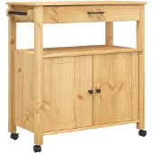DKD Home Decor Keukenwagen MONZA, 84x40x90 cm, massief grenenhout
