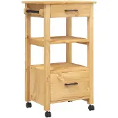 vidaXL Keukentrolley MONZA 48x40x88,5 cm massief grenenhout