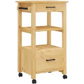 vidaXL Keukentrolley MONZA 48x40x88,5 cm massief grenenhout