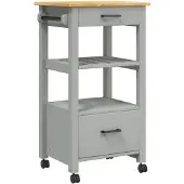 vidaXL Keukentrolley MONZA 48x40x88,5 cm massief grenenhout