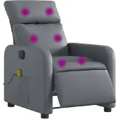 vidaXL Massagestoel verstelbaar elektrisch kunstleer grijs