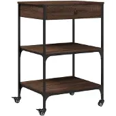 vidaXL Keukentrolley 60x48x89,5 cm bewerkt hout bruin eikenkleurig