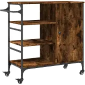 vidaXL Keukentrolley 87,5x38,5x84,5 cm bewerkt hout gerookt eikenkleur