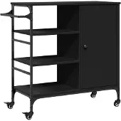 vidaXL Keukentrolley 87,5x38,5x84,5 cm bewerkt hout zwart