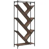 vidaXL Boekenkast 79x30x180 cm bewerkt hout en metaal bruin eiken