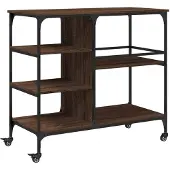 vidaXL Keukentrolley 100x45x89,5 cm bewerkt hout bruin eikenkleurig